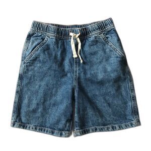 Cat & Jack jean denim shorts blue relaxed youth 8 boys pullon pockets drawstring